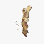 Mapa de Portugal em Madeira 3D